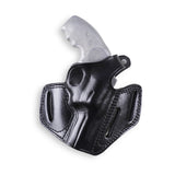 Handcrafted black leather OWB 3-slot holster for Charter Arms Undercover .38 SPL 3-inch barrel.