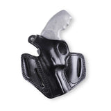 Handcrafted black leather OWB 3-slot holster for Charter Arms Undercover .38 SPL 3-inch barrel.