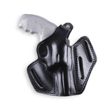 Handcrafted black leather OWB 3-slot holster for Charter Arms Undercover .38 SPL 3-inch barrel.