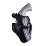 Premium Black leather OWB holster fits Colt Python 4 & 4.25 inch. 2-slot thumb break design for secure carry by Pusat Holster Left Hand