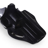 Durable Double Stitching and Hand Burnished Edges on Pusat Black Leather Holster for Windicator