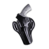 Pusat Holster Premium Black Leather OWB Pancake Holster for Ruger GP100 5-Inch Barrel Left Hand