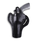 Custom Fit Leather OWB Holster for Ruger GP100 5-Inch with Genuine Brass Snap Closure
