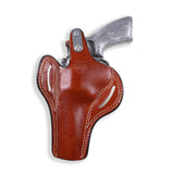 Custom Fit Leather OWB Holster for Ruger GP100 5-Inch with Genuine Brass Snap Closure
