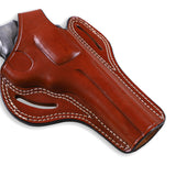 Custom Fit Leather OWB Holster for Ruger GP100 5-Inch with Genuine Brass Snap Closure
