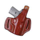 Pusat Holster Brown Leather OWB Pancake Holster for Smith and Wesson CSX 3.1-Inch