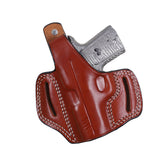 Pusat Holster Brown Leather OWB Pancake Holster for Smith and Wesson CSX 3.1-Inch Left Hand