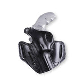 Pusat Holster | Leather OWB 3-Slot Holster for S&W Model 60 J-Frame 3-inch Barrel - Black Left