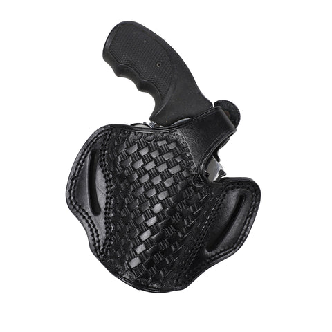 Azula Leather Pancake Holster – Fits Taurus 65, 66 Revolver – 4″ Barrel – Black, Right Hand – 2-Slot Belt Holster